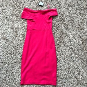 Zara - Hot Pink Cotton Sheath off the shoulder dress - Size S (NWT)